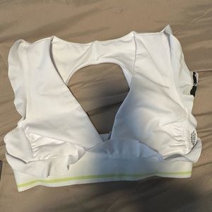 FP Movement Sanctuary Ruffle Sports Bra White M